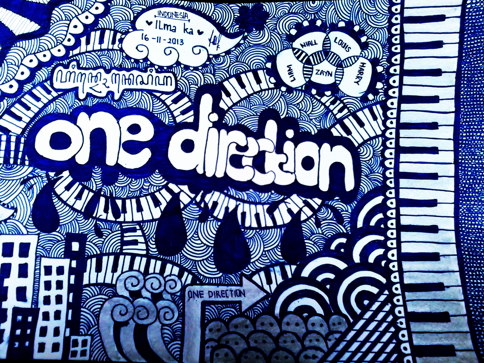 Gambar Doodle One Direction Medsos Kini